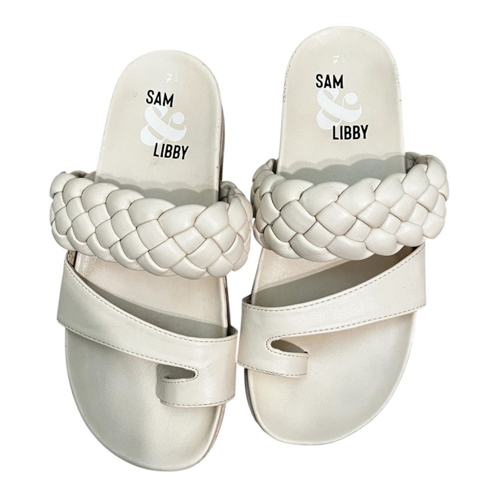 Sam & Libby Cream Platform Sandal Size Women’s 7.5
